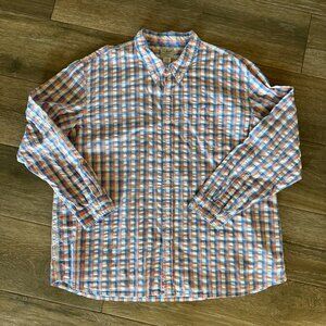 LL Bean 100% cotton Traditional fit men's plaid button front shirt size XXL